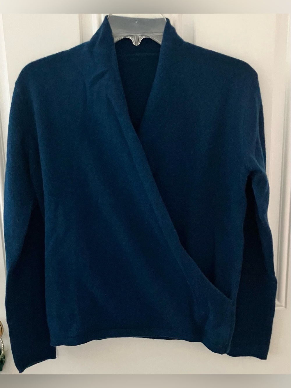 Hudson & Mark Slate Blue Wool Blend Wrap Sweater (Retired)-XL (Fits like Large) - Picture 4 of 6